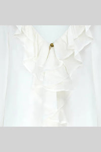 East Heritage Nuan White Ruffle Top - Fifi & Moose BoutiqueFifi & MooseFifi & Moose BoutiqueBlouse Shirt