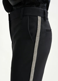 Essentiel Antwerp Black flared pants with rhinestone - embellsihed sideseams - Fifi & Moose BoutiqueFifi & Moose BoutiqueFifi & Moose BoutiqueClothing