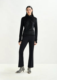 Essentiel Antwerp Black flared pants with rhinestone - embellsihed sideseams - Fifi & Moose BoutiqueFifi & Moose BoutiqueFifi & Moose BoutiqueClothing