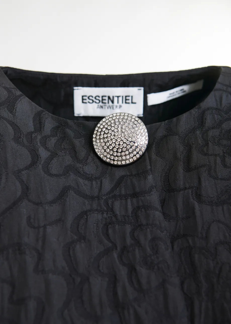 Essentiel Antwerp Black Jacquard oversized cape jacket - Fifi & Moose BoutiqueFifi & Moose BoutiqueFifi & Moose BoutiqueClothing