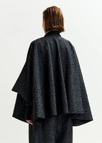 Essentiel Antwerp Black Jacquard oversized cape jacket - Fifi & Moose BoutiqueFifi & Moose BoutiqueFifi & Moose BoutiqueClothing