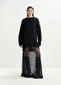 Essentiel Antwerp Black panelled maxi skirt with sequin and bead embellishments - Fifi & Moose BoutiqueFifi & Moose BoutiqueFifi & Moose BoutiqueClothing