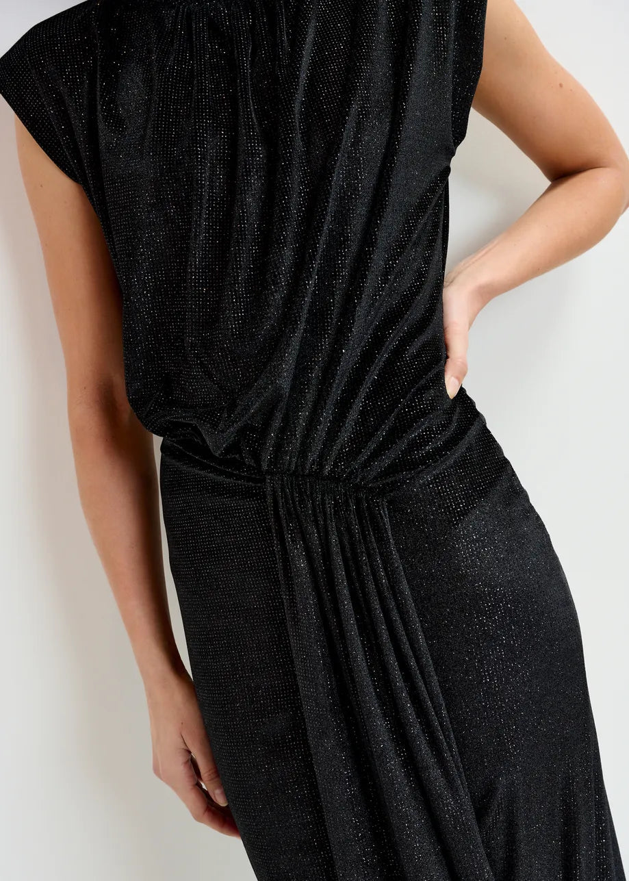 Essentiel Antwerp Black stretch - jersey midi dress - Fifi & Moose BoutiqueFifi & Moose BoutiqueFifi & Moose BoutiqueClothing