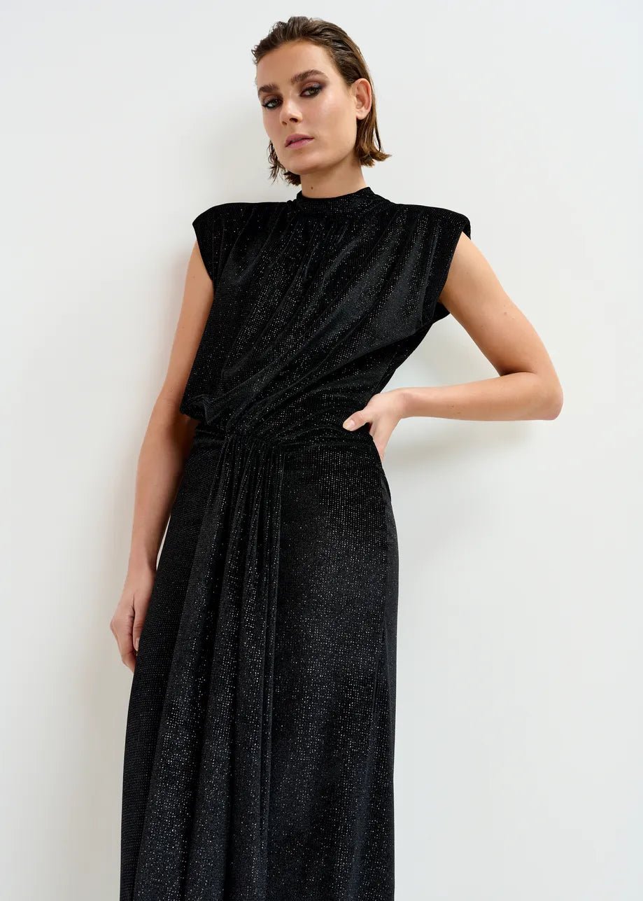 Essentiel Antwerp Black stretch - jersey midi dress - Fifi & Moose BoutiqueFifi & Moose BoutiqueFifi & Moose BoutiqueClothing
