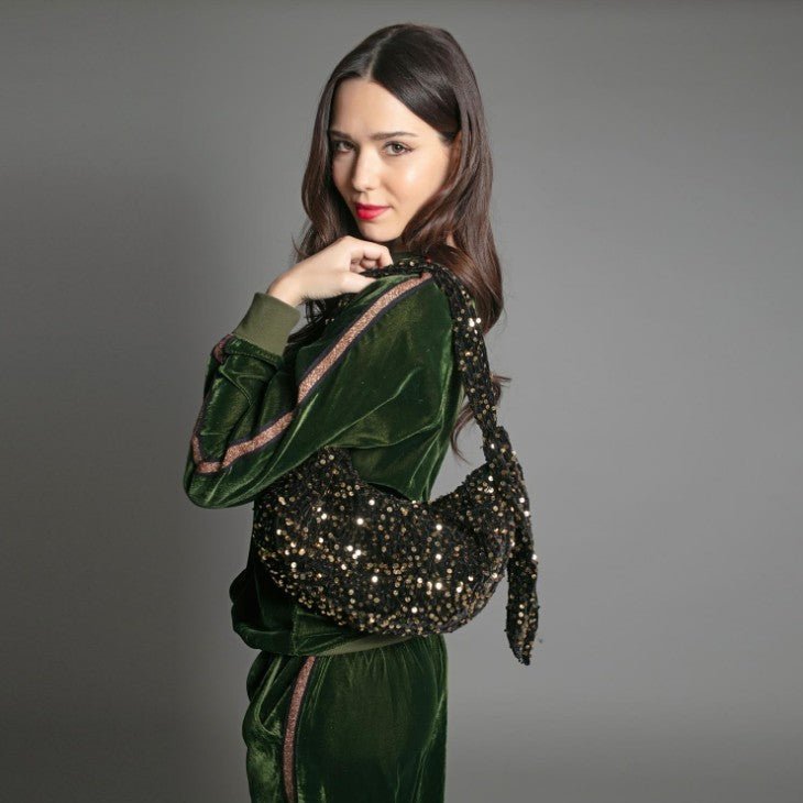 Nooki Nessa Half Moon Sequin Bag - Gold - Fifi & Moose BoutiqueFifi & MooseFifi & Moose BoutiqueBag