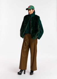 Essentiel Antwerp Encounter Khaki Faux Leather belted pants - Fifi & Moose BoutiqueFifi & MooseFifi & Moose BoutiquePants