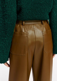 Essentiel Antwerp Encounter Khaki Faux Leather belted pants - Fifi & Moose BoutiqueFifi & MooseFifi & Moose BoutiquePants