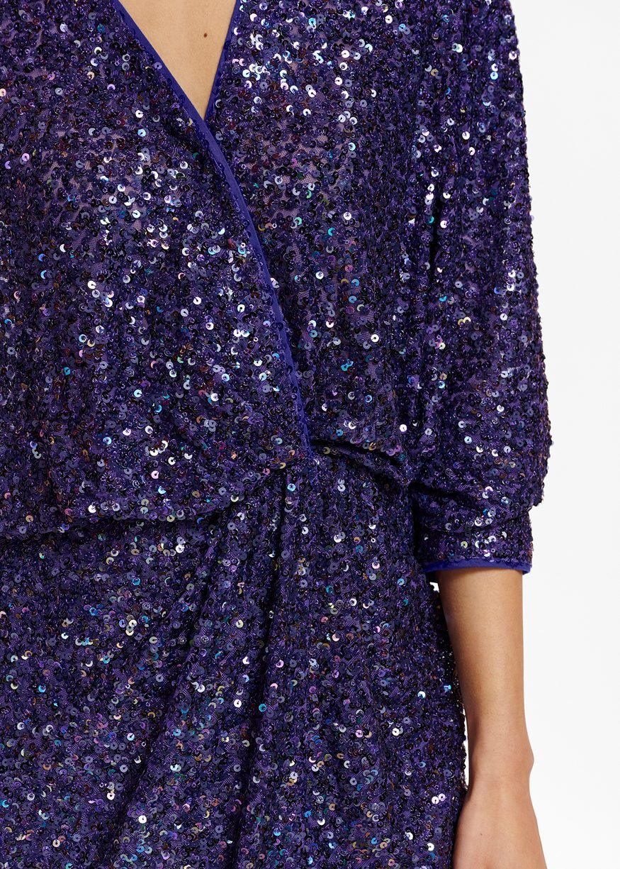 Essentiel Antwerp Entire sequin-embellished mini wrap dress - Fifi & Moose BoutiqueFifi & MooseFifi & Moose BoutiqueDress