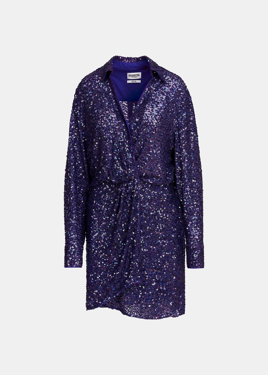 Essentiel Antwerp Entire sequin-embellished mini wrap dress - Fifi & Moose BoutiqueFifi & MooseFifi & Moose BoutiqueDress