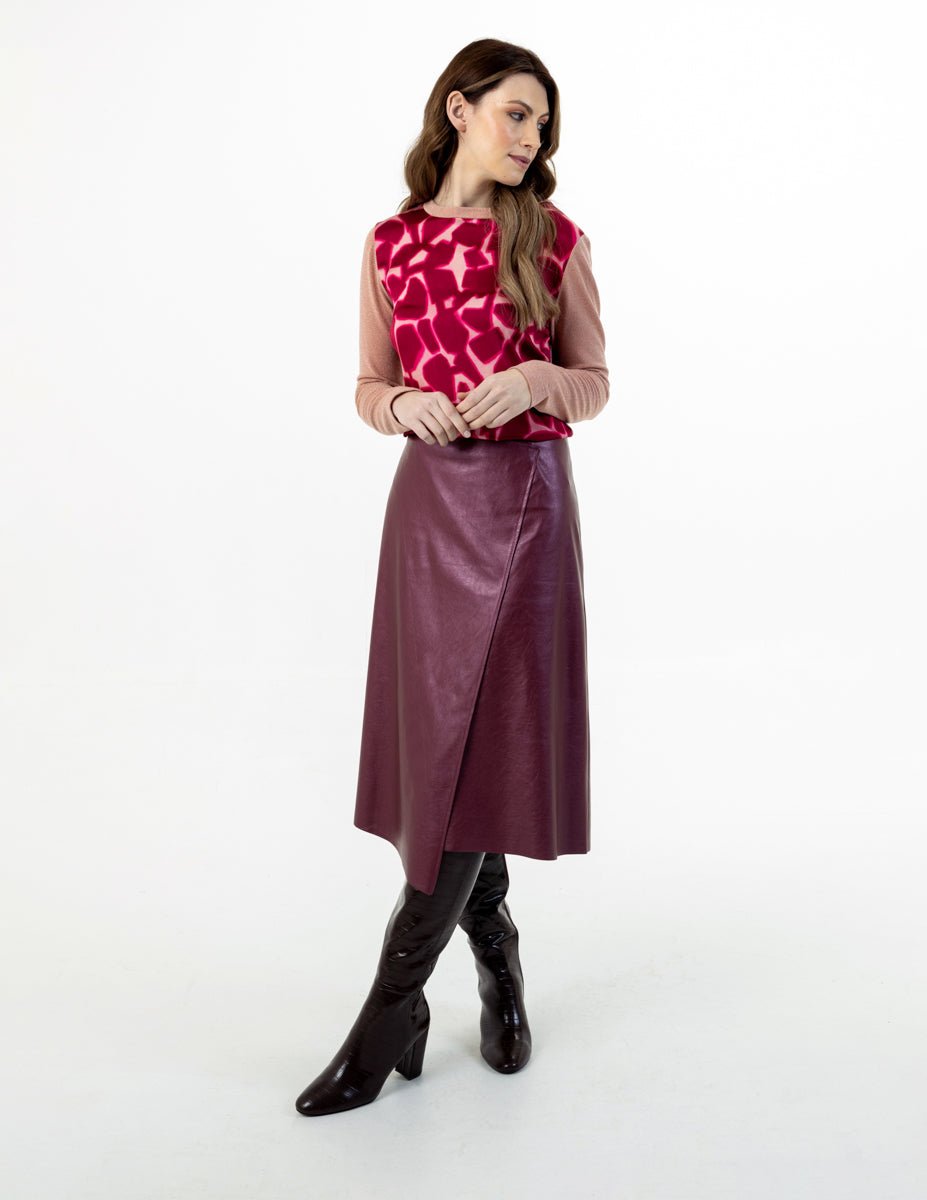 FeeG ABIGAIL-KNIT TOP WITH Contrast Front - Pink - Fifi & MooseFifi & MooseFifi & MoosePullover