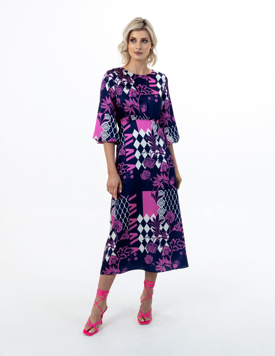 FeeG FAYE PRINTED DRESS With HIgh Neck - Fifi & MooseFifi & MooseFifi & MooseDresses