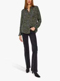 Rails Alyssa Olive Jaguar print shirt