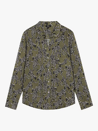 Rails Alyssa Olive Jaguar print shirt