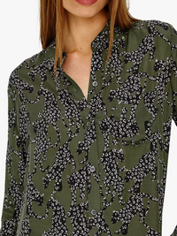 Rails Alyssa Olive Jaguar print shirt