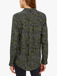 Rails Alyssa Olive Jaguar print shirt