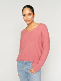 Mos Mosh MMThora V-Neck Knit in Dusty Rose