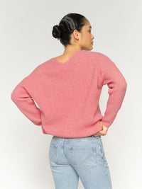 Mos Mosh MMThora V-Neck Knit in Dusty Rose