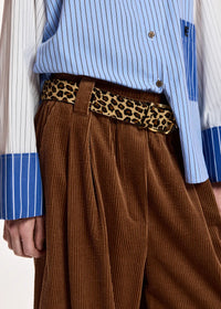 Essentiel Antwerp Kofee Printed Leather Belt