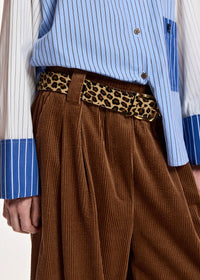 Essentiel Antwerp Kofee Printed Leather Belt