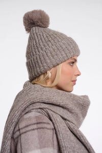 Rino & Pelle Nancy Beanie with Pompon in Toffee Blend