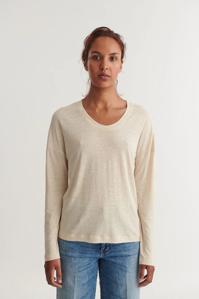 Basic Apparel Ashly LS Tee in Summer Sand - Fifi & Moose BoutiqueFifi & Moose BoutiqueFifi & Moose BoutiqueClothing
