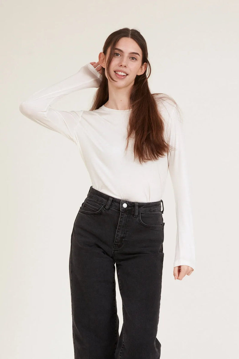 Basic Apparel Jolanda LS Tee - Off White - Fifi & Moose BoutiqueFifi & Moose BoutiqueFifi & Moose BoutiqueClothing