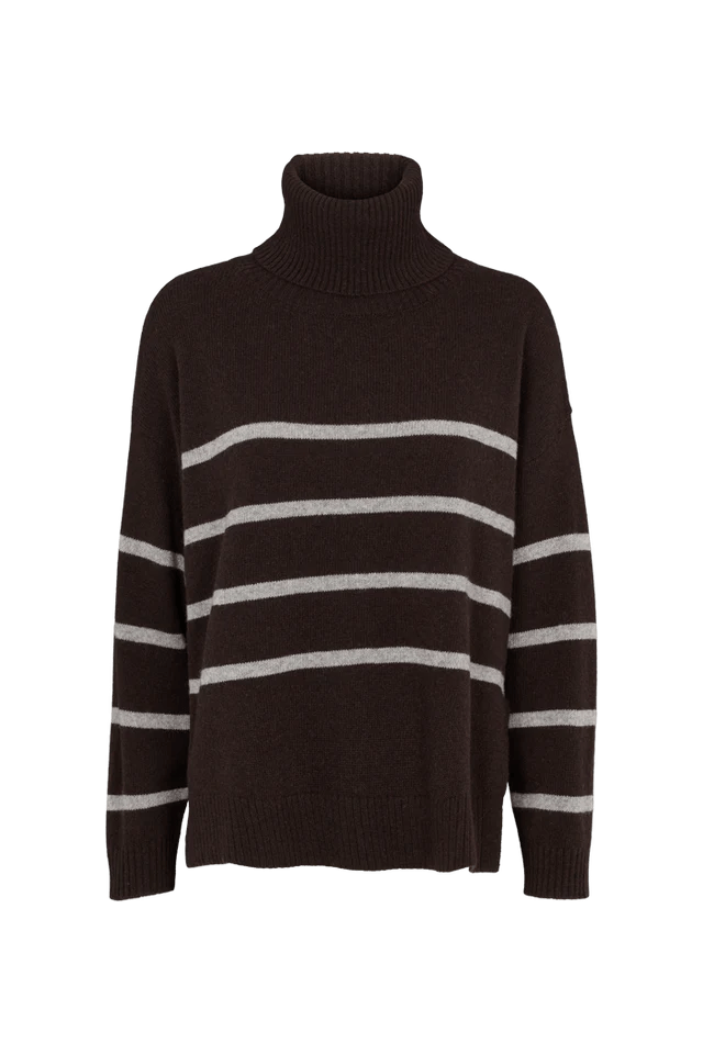 Basic Apparel Lise Striped T - Neck - Black - Fifi & Moose BoutiqueFifi & Moose BoutiqueFifi & Moose BoutiqueClothing