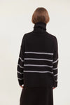 Basic Apparel Lise Striped T - Neck - Black - Fifi & Moose BoutiqueFifi & Moose BoutiqueFifi & Moose BoutiqueClothing
