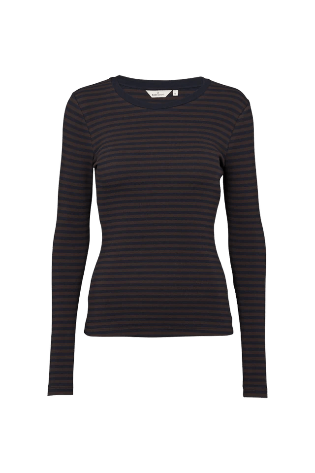 Basic Apparel Ludmilla LS Tee - Chocolate Torte/Black - Fifi & Moose BoutiqueFifi & Moose BoutiqueFifi & Moose BoutiqueClothing