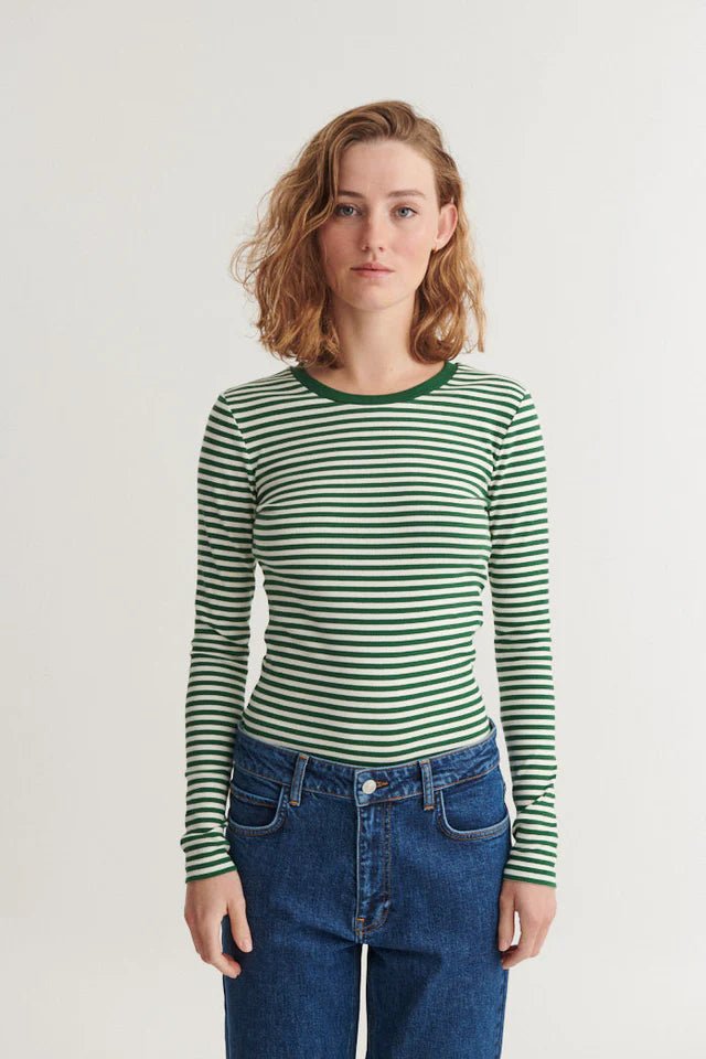 Basic Apparel Ludmilla LS Tee - Green - Fifi & Moose BoutiqueFifi & Moose BoutiqueFifi & Moose BoutiqueClothing