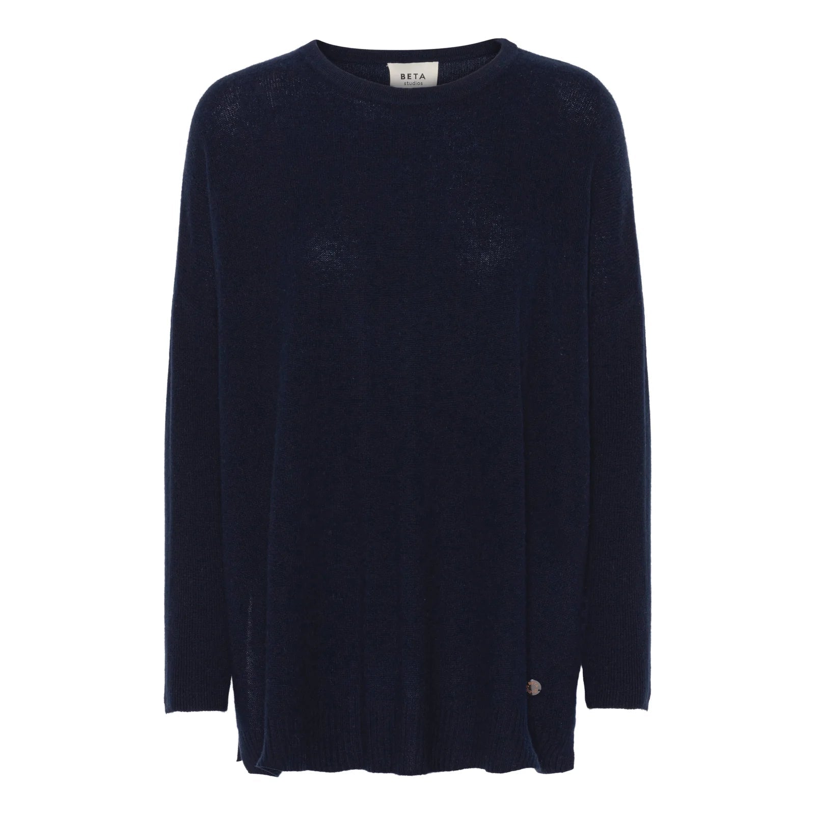 Beta Studios Berta Oversize O - Neck Navy - Fifi & Moose BoutiqueFifi & Moose BoutiqueFifi & Moose BoutiqueClothing