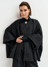 Essentiel Antwerp Black Jacquard oversized cape jacket - Fifi & Moose BoutiqueFifi & Moose BoutiqueFifi & Moose BoutiqueClothing