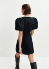 Essentiel Antwerp Black mini dress with puff sleeves and keyhold neckline - Fifi & Moose BoutiqueFifi & Moose BoutiqueFifi & Moose BoutiqueClothing