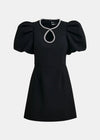 Essentiel Antwerp Black mini dress with puff sleeves and keyhold neckline - Fifi & Moose BoutiqueFifi & Moose BoutiqueFifi & Moose BoutiqueClothing