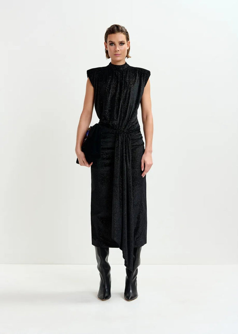Essentiel Antwerp Black stretch - jersey midi dress - Fifi & Moose BoutiqueFifi & Moose BoutiqueFifi & Moose BoutiqueClothing