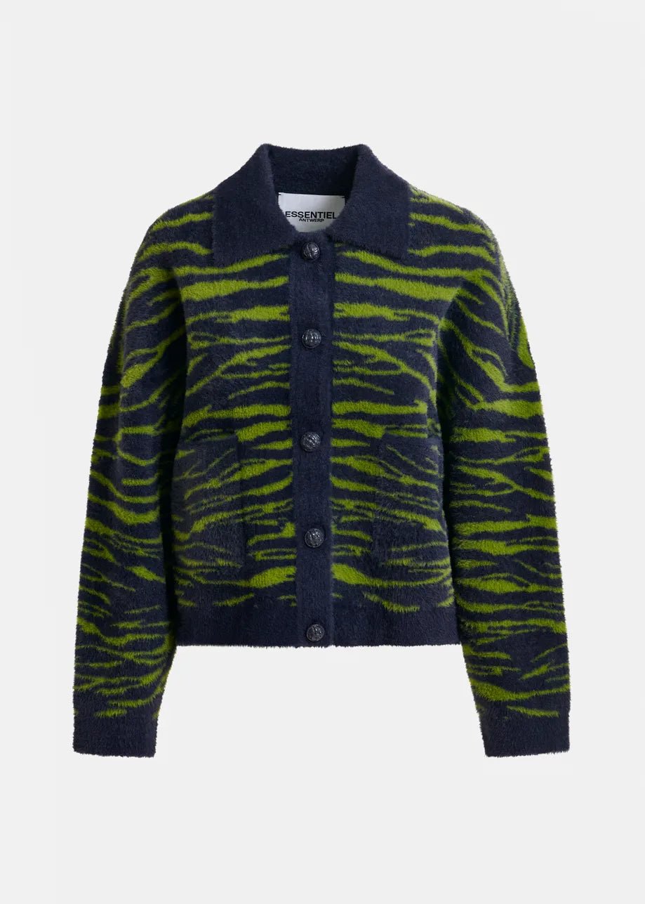 Essentiel Antwerp Iger zebra knitted jacket - Fifi & Moose BoutiqueFifi & Moose BoutiqueFifi & Moose BoutiqueCoats & Jackets