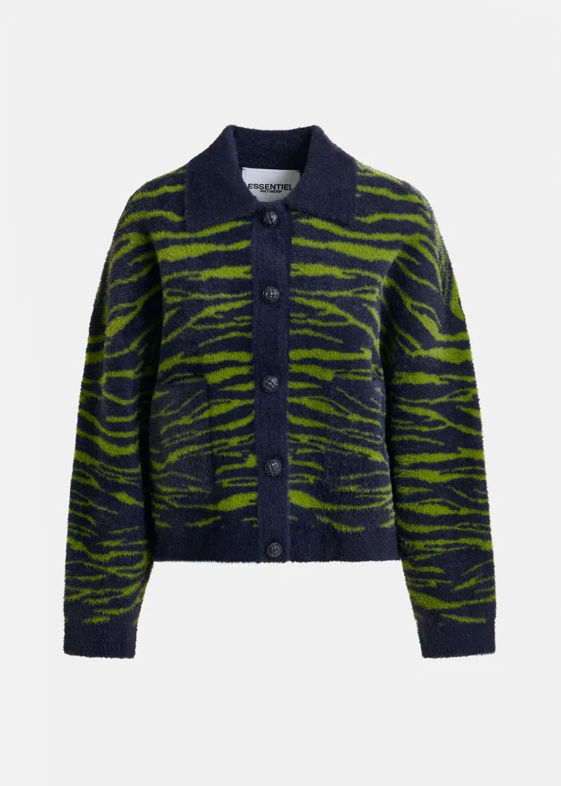Essentiel Antwerp Iger zebra knitted jacket - Fifi & Moose BoutiqueFifi & Moose BoutiqueFifi & Moose BoutiqueCoats & Jackets