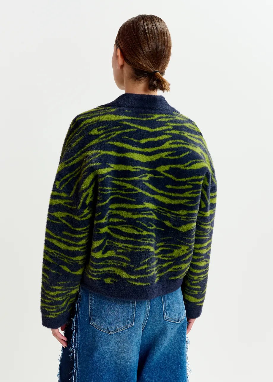 Essentiel Antwerp Iger zebra knitted jacket - Fifi & Moose BoutiqueFifi & Moose BoutiqueFifi & Moose BoutiqueCoats & Jackets