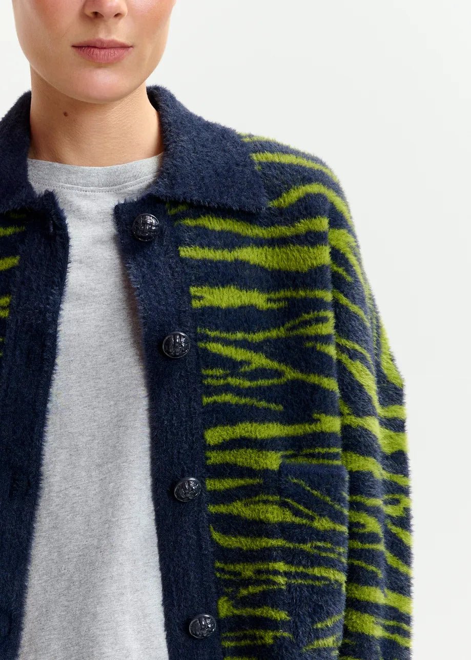 Essentiel Antwerp Iger zebra knitted jacket - Fifi & Moose BoutiqueFifi & Moose BoutiqueFifi & Moose BoutiqueCoats & Jackets