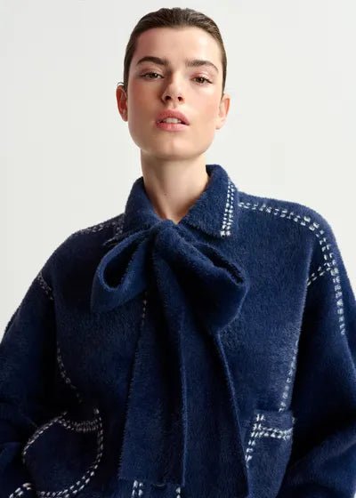 Essentiel Antwerp Ihoops cardigan with bow - Fifi & Moose BoutiqueFifi & Moose BoutiqueFifi & Moose BoutiqueCardigans
