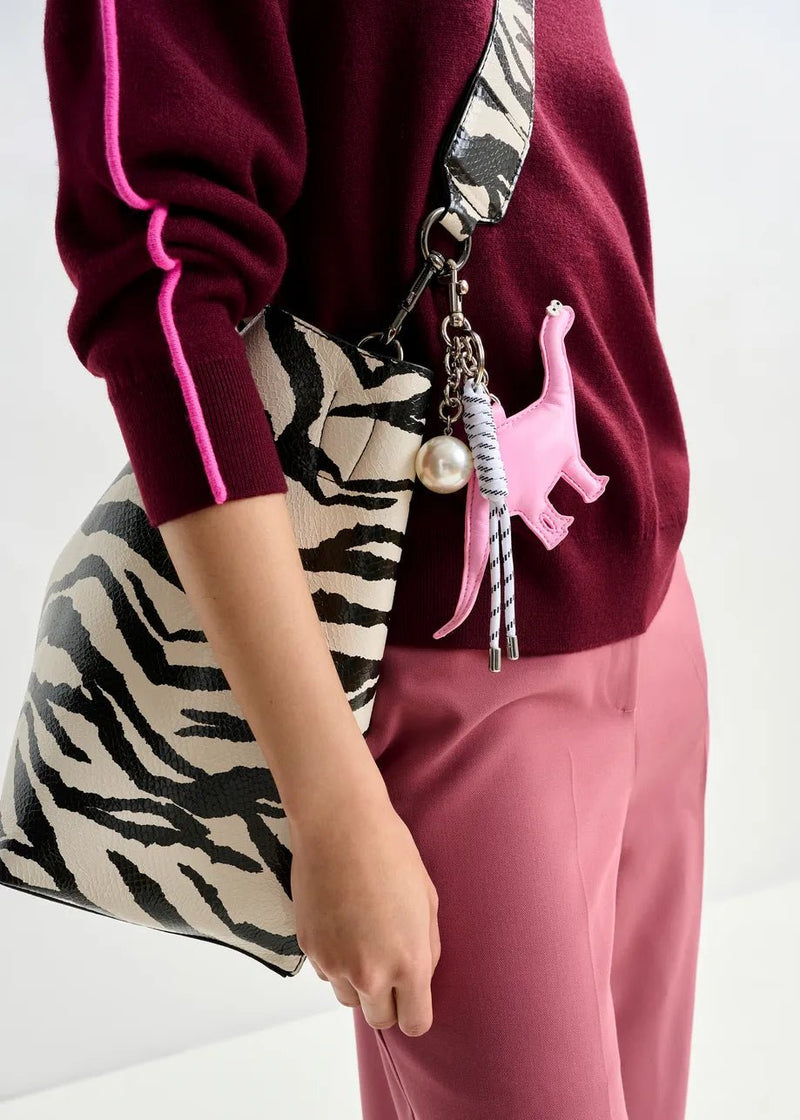 Essentiel Antwerp Ilyas Faux leather dino and pearl bag charm - Fifi & Moose BoutiqueFifi & Moose BoutiqueFifi & Moose BoutiqueClothing