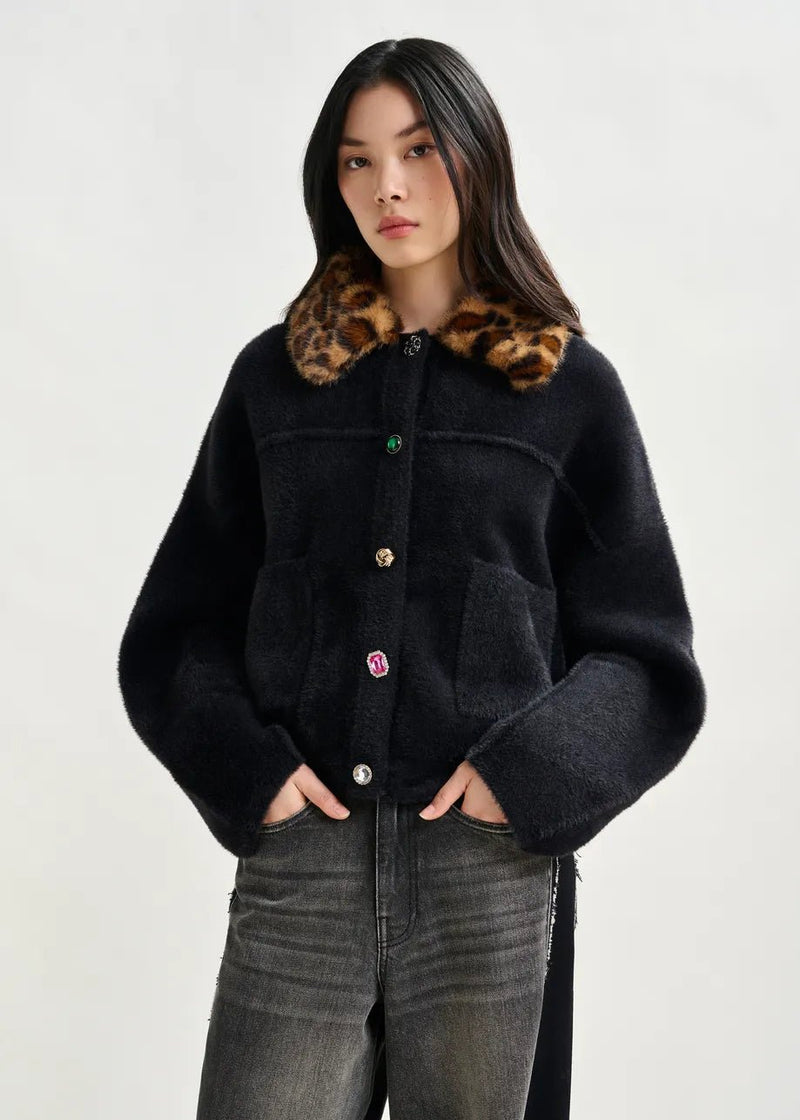 Essentiel Antwerp Intention jacket with collar - Black - Fifi & Moose BoutiqueFifi & Moose BoutiqueFifi & Moose BoutiqueCoats & Jackets