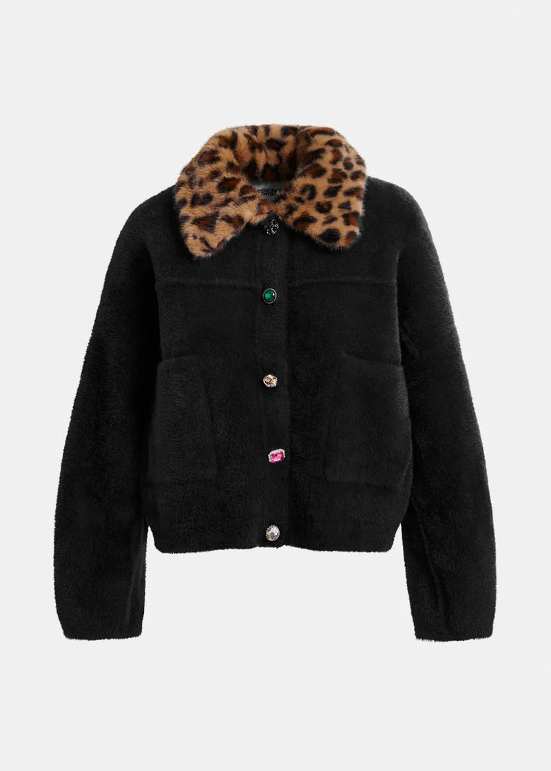 Essentiel Antwerp Intention jacket with collar - Black - Fifi & Moose BoutiqueFifi & Moose BoutiqueFifi & Moose BoutiqueCoats & Jackets
