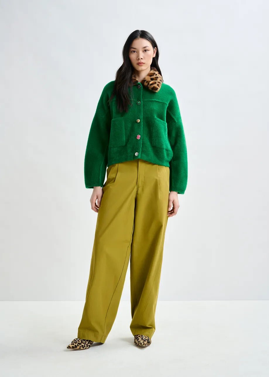 Essentiel Antwerp Intention jacket with collar - Green - Fifi & Moose BoutiqueFifi & Moose BoutiqueFifi & Moose BoutiqueCoats & Jackets
