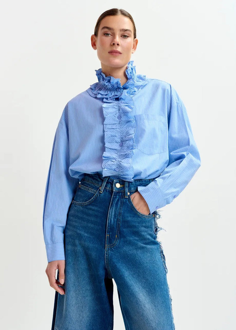 Essentiel Antwerp Ipojuca ruffle neckline shirt - Fifi & Moose BoutiqueFifi & Moose BoutiqueFifi & Moose BoutiqueShirt