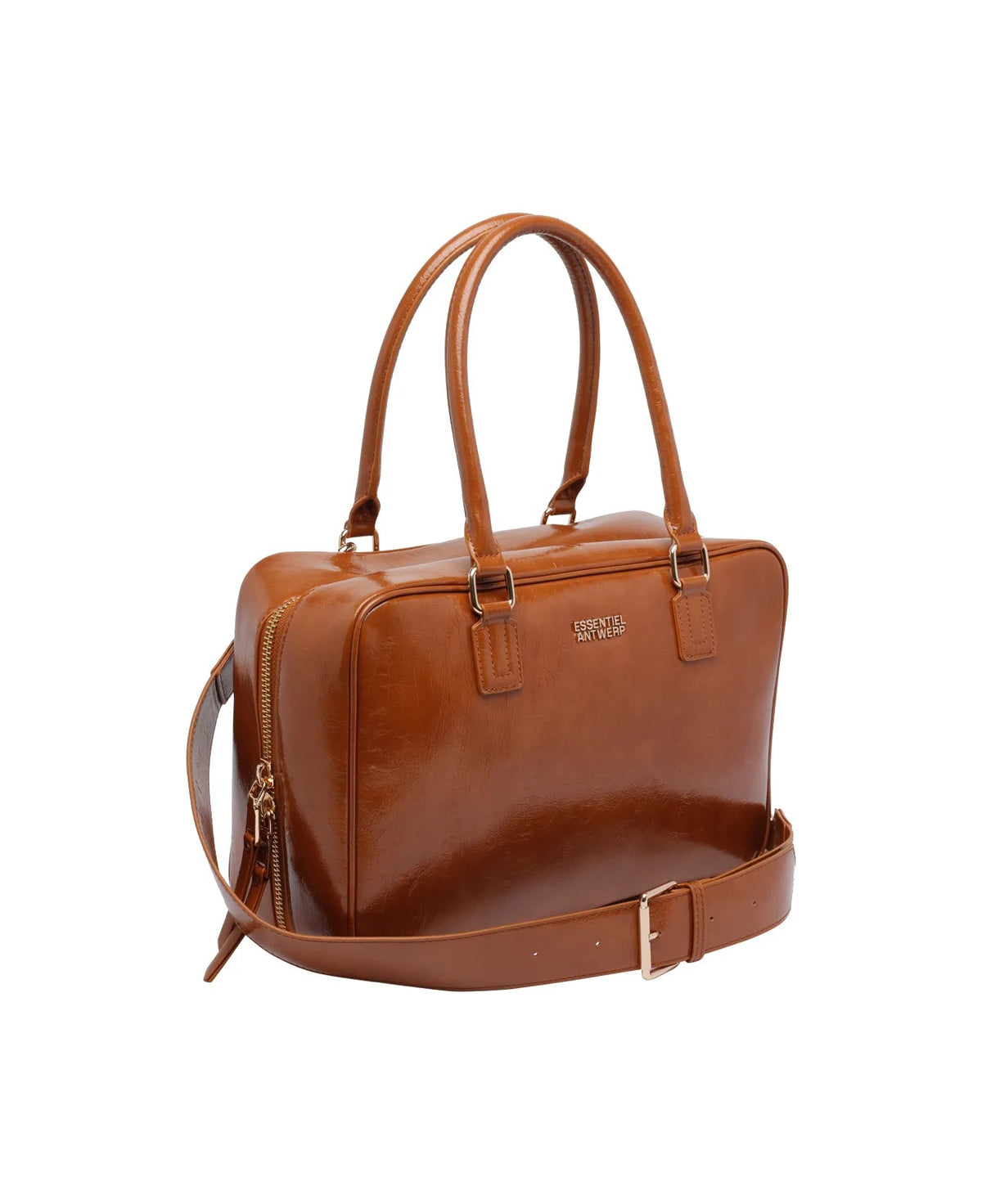 Essentiel Antwerp Iremy Shiny zipped bag - Cinnamon Rufous - Fifi & Moose BoutiqueFifi & Moose BoutiqueFifi & Moose BoutiqueBag