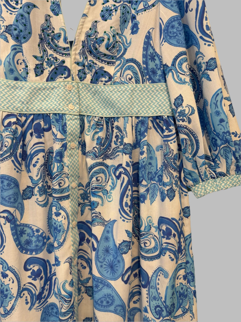 Inoa Saigon Dress in Paisley Azure - Fifi & Moose BoutiqueFifi & MooseFifi & Moose BoutiqueClothing