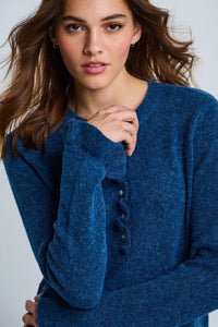 Lisa Todd The Allure Henley sweater - Denim - Fifi & Moose BoutiqueFifi & Moose BoutiqueFifi & Moose BoutiqueClothing