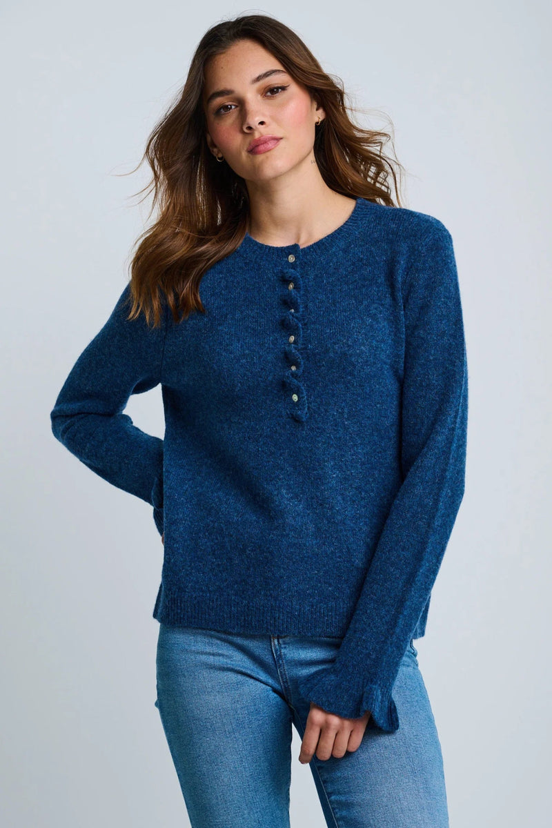 Lisa Todd The Allure Henley sweater - Denim - Fifi & Moose BoutiqueFifi & Moose BoutiqueFifi & Moose BoutiqueClothing