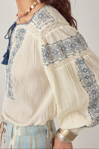 Maison Hotel Claudia Blouse Indigo Poet - Fifi & Moose BoutiqueFifi & Moose BoutiqueFifi & Moose BoutiqueBlouse